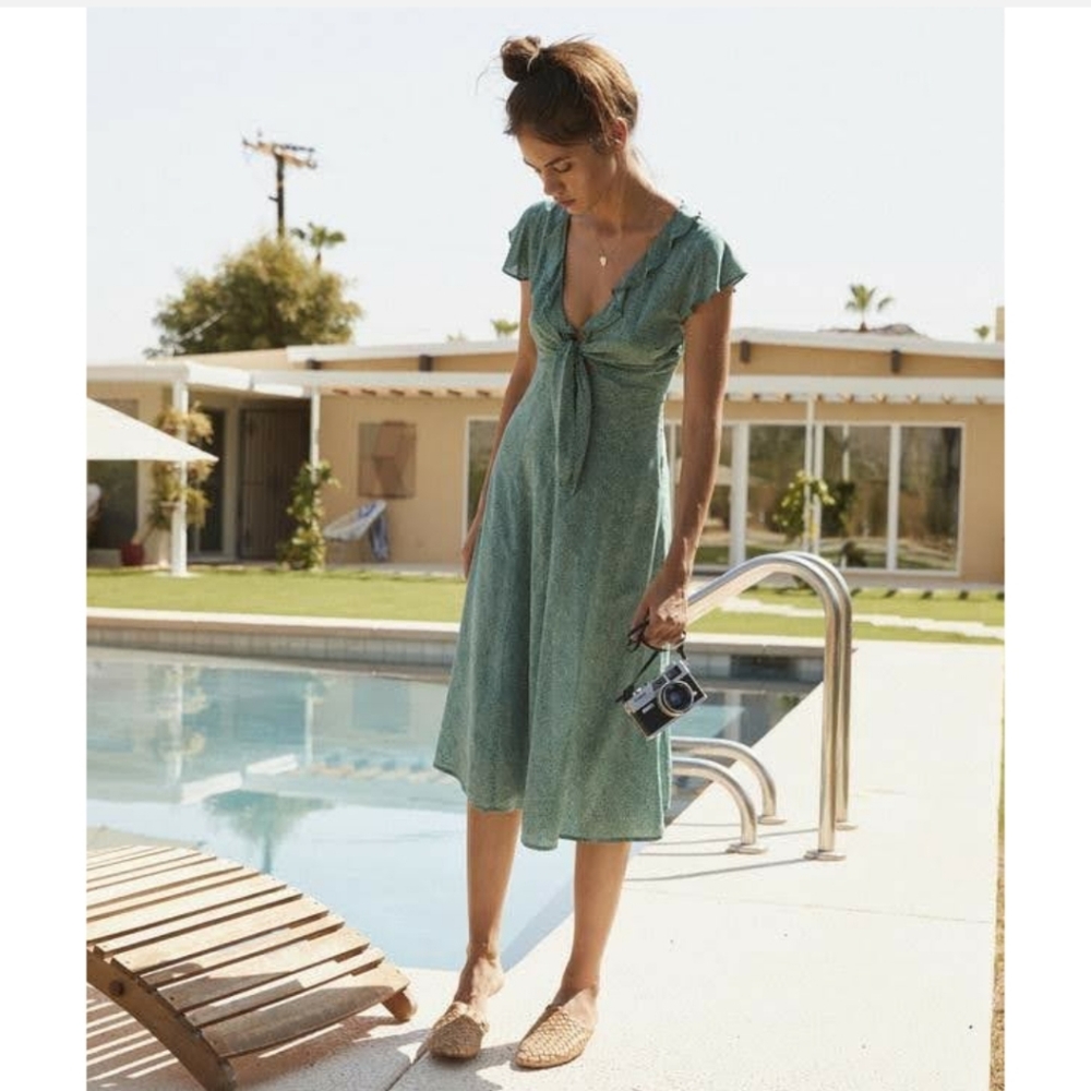 Auguste the Label Diamond Rumba Midi Dress Green 6